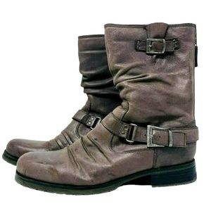 Blondo Womens Sz 10M AquaProtect Waterproof Zip-Up Brown Leather Boots Fleece